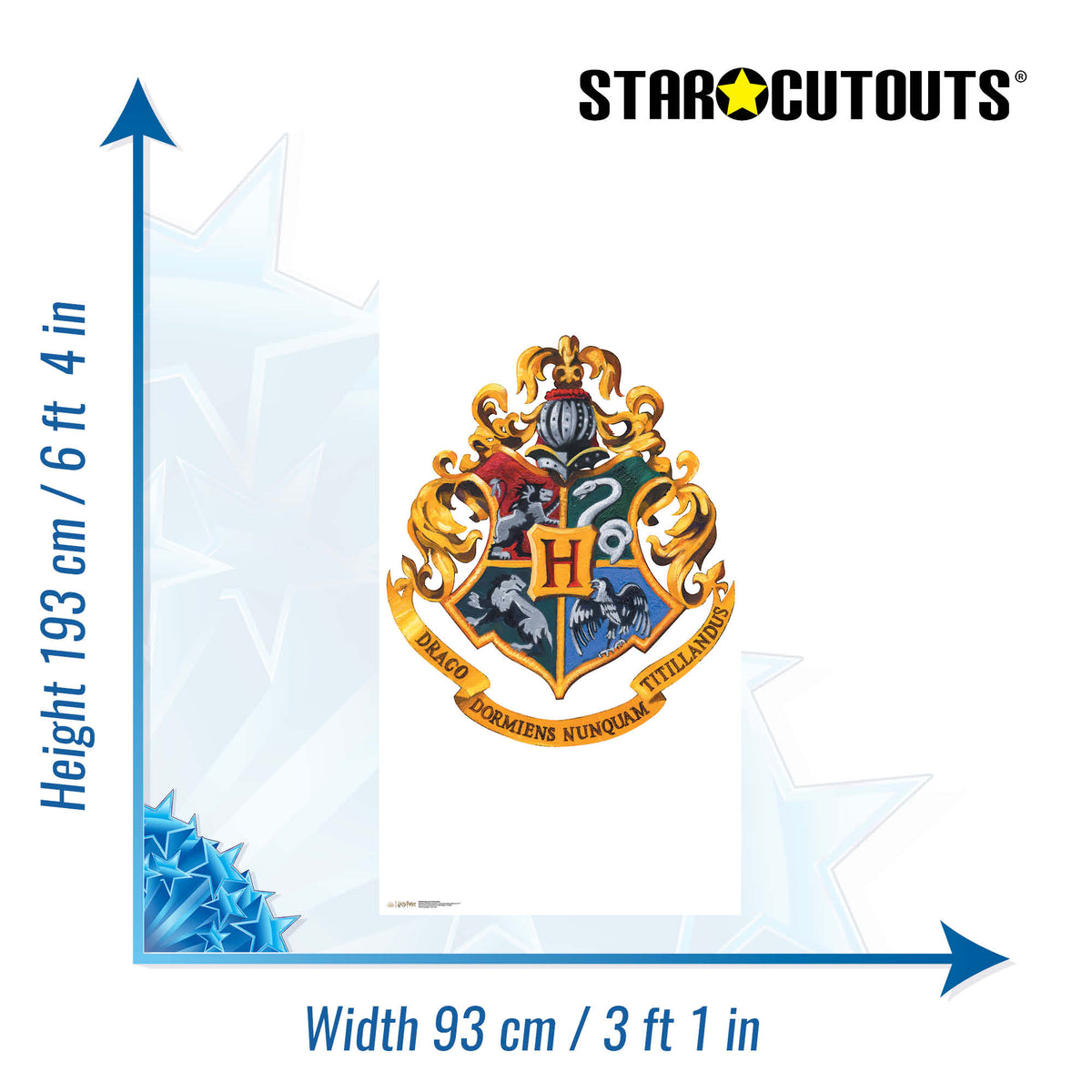 SC4450 Hogwarts Crest Backdrop - Sailboard Harry Potter Cardboard Cut Out Height 193cm – product image 2