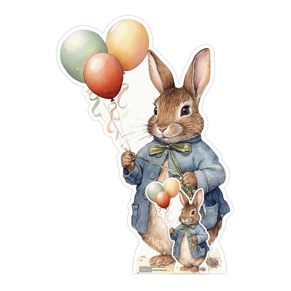 SC4480 Rabbit with Balloons Cardboard Cut Out Height 92cm – product image 1