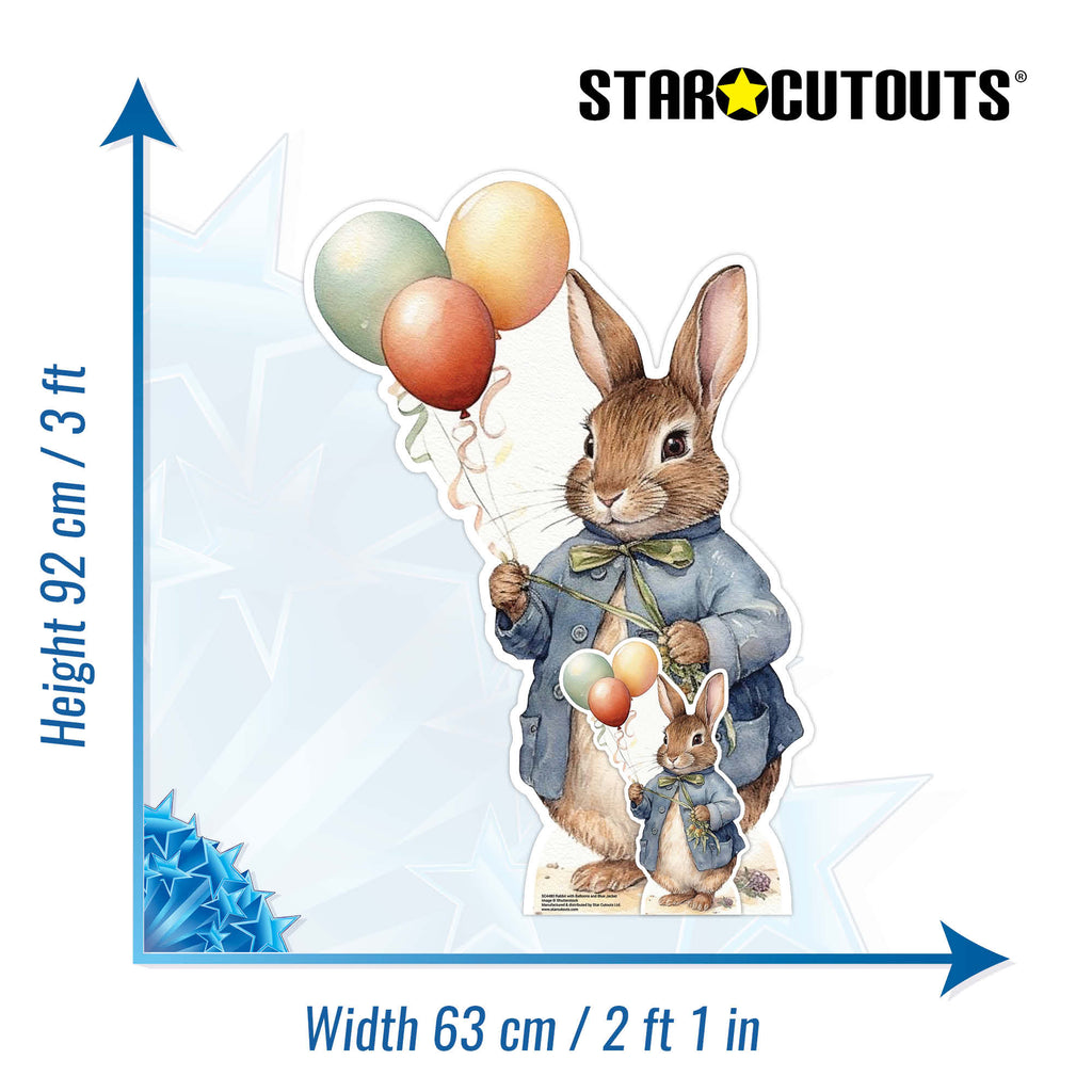 SC4480 Rabbit with Balloons Cardboard Cut Out Height 92cm – product image 2