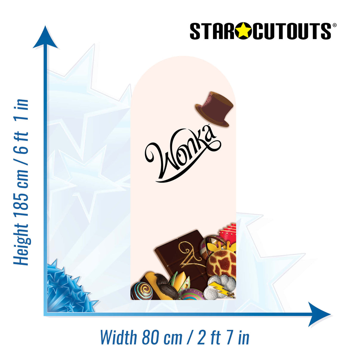 SC4495 Wonka Chocolate Bar Backdrop Single Cardboard Cut Out Height 185cm – product image 2