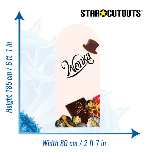 SC4495 Wonka Chocolate Bar Backdrop Single Cardboard Cut Out Height 185cm