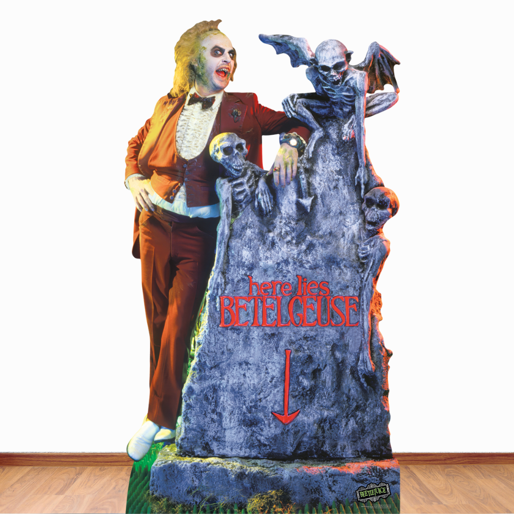 SC4512 Beetlejuice Michael Keaton with Tombstone Cardboard Cut Out Height 182.00cm – product image 2