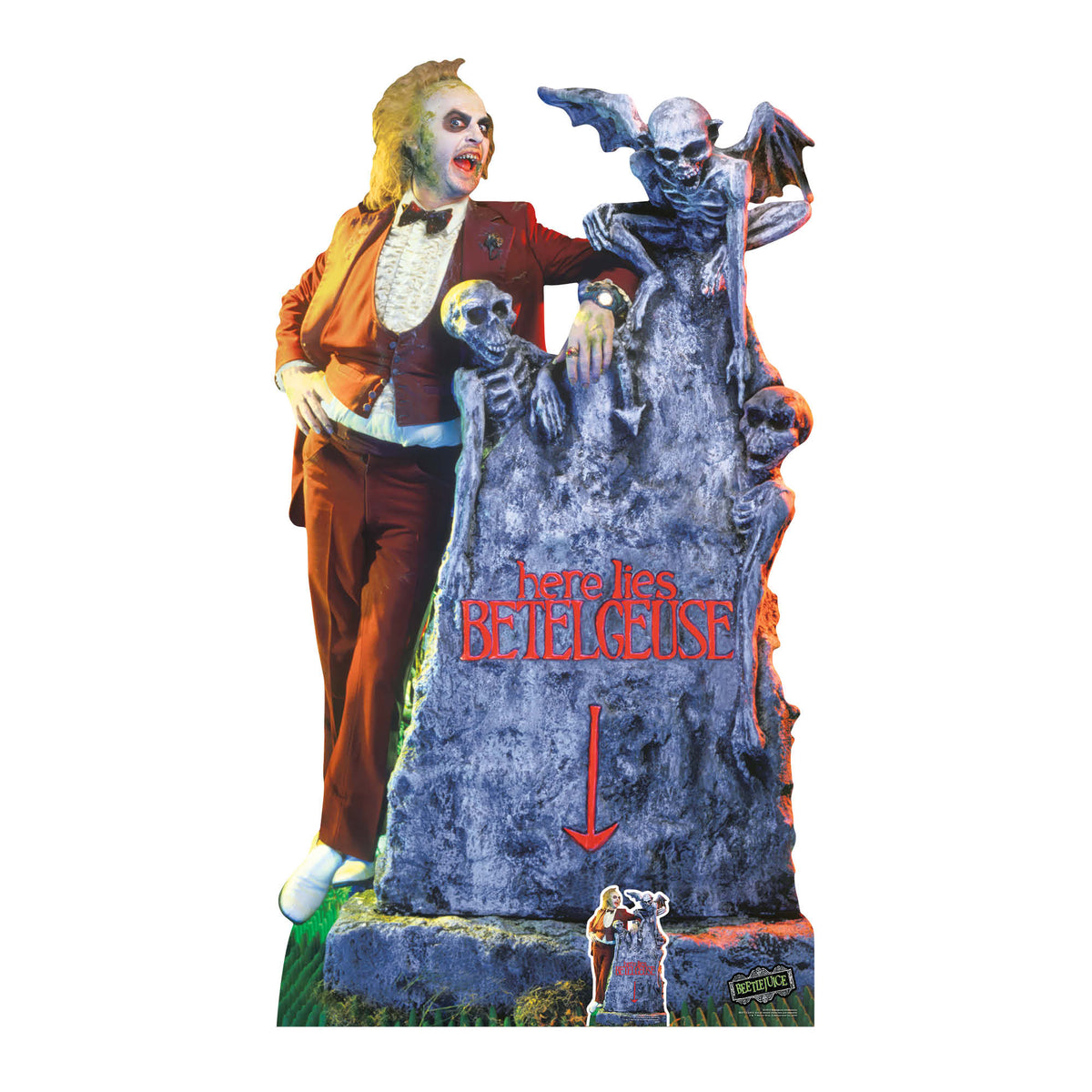 SC4512 Beetlejuice Michael Keaton with Tombstone Cardboard Cut Out Height 182.00cm – product image 5