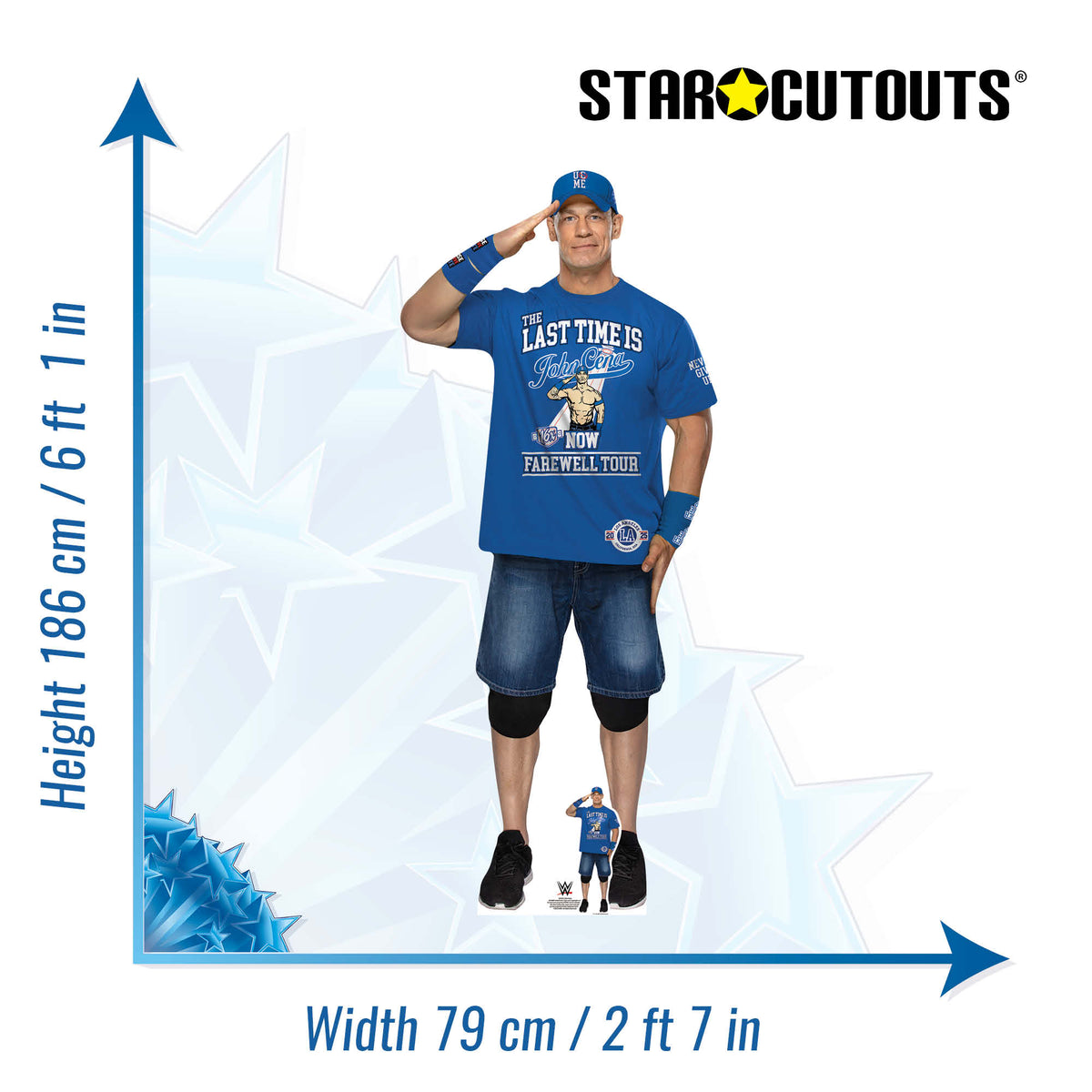 SC4552 John Cena Farewell Tour Blue Shirt Cardboard Cut Out Height 186cm – product image 3