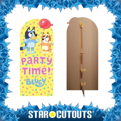 SC4573 Bluey and Bingo Balloon Party Time Large  Backdrop Cardboard Cut Out Height 185cm