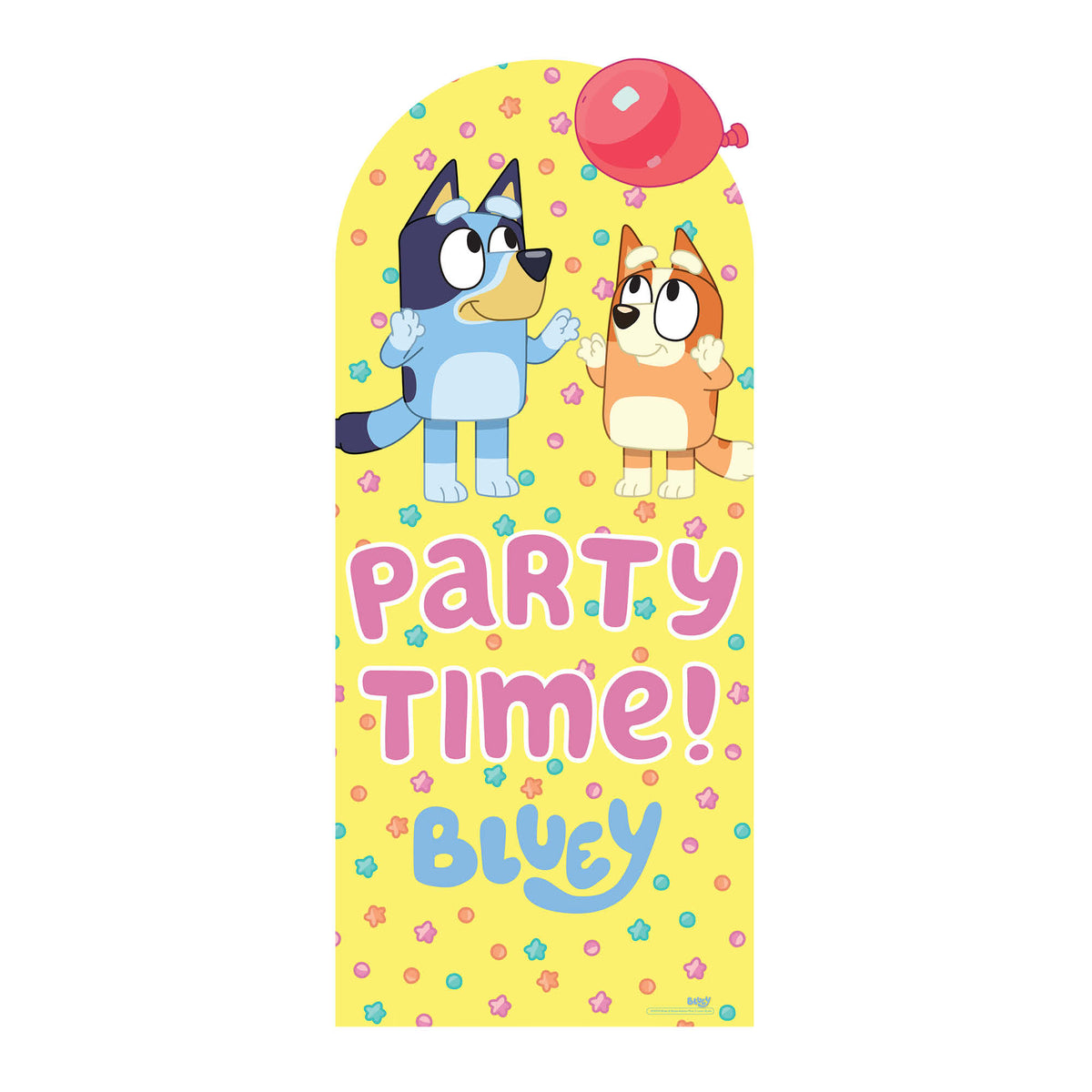SC4573 Bluey and Bingo Balloon Party Time Large  Backdrop Cardboard Cut Out Height 185cm