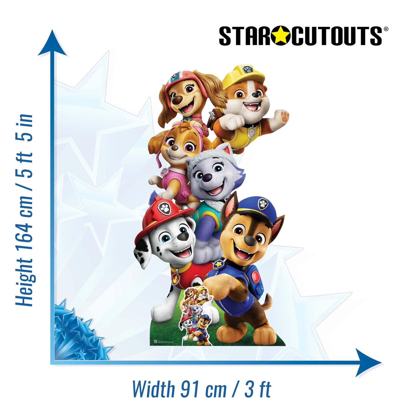 SC4602 Paw Patrol Group Shot Cardboard Cutout Height 164cm Paw Patrol Cardboard Cutouts UK | Kids Party Decorations