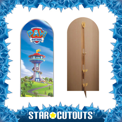 SC4603 Paw Patrol Logo Tower Backdrop Single Cardboard Cutout Height 185cm Paw Patrol Cardboard Cutouts UK | Kids Party Decorations