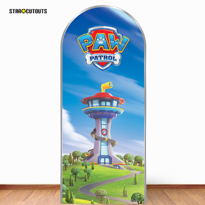 SC4603 Paw Patrol Logo Tower Backdrop Single Cardboard Cutout Height 185cm Paw Patrol Cardboard Cutouts UK | Kids Party Decorations