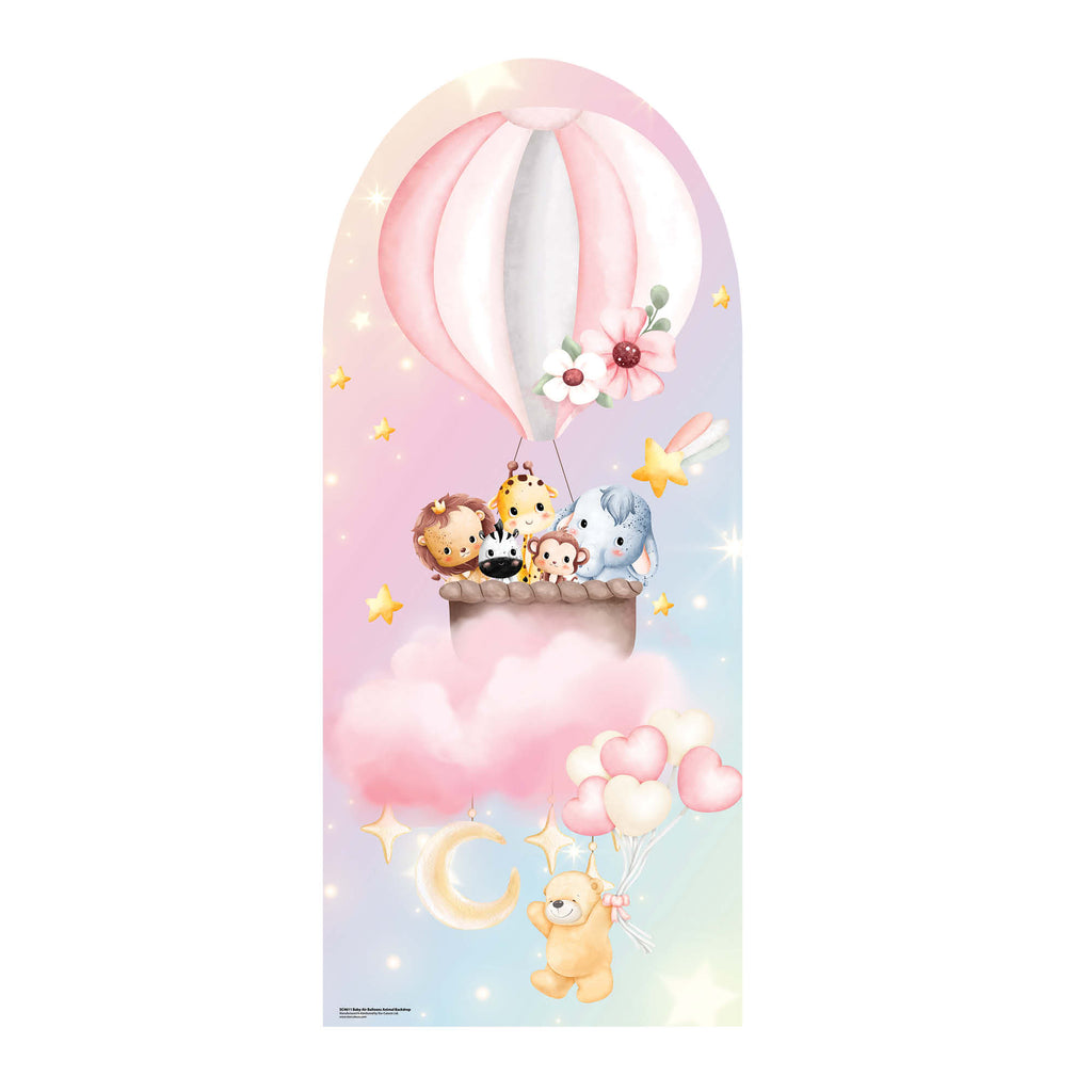 SC4611 Baby Air Balloons Animal Backdrop Cardboard Cut Out Height 185cm – product image 2