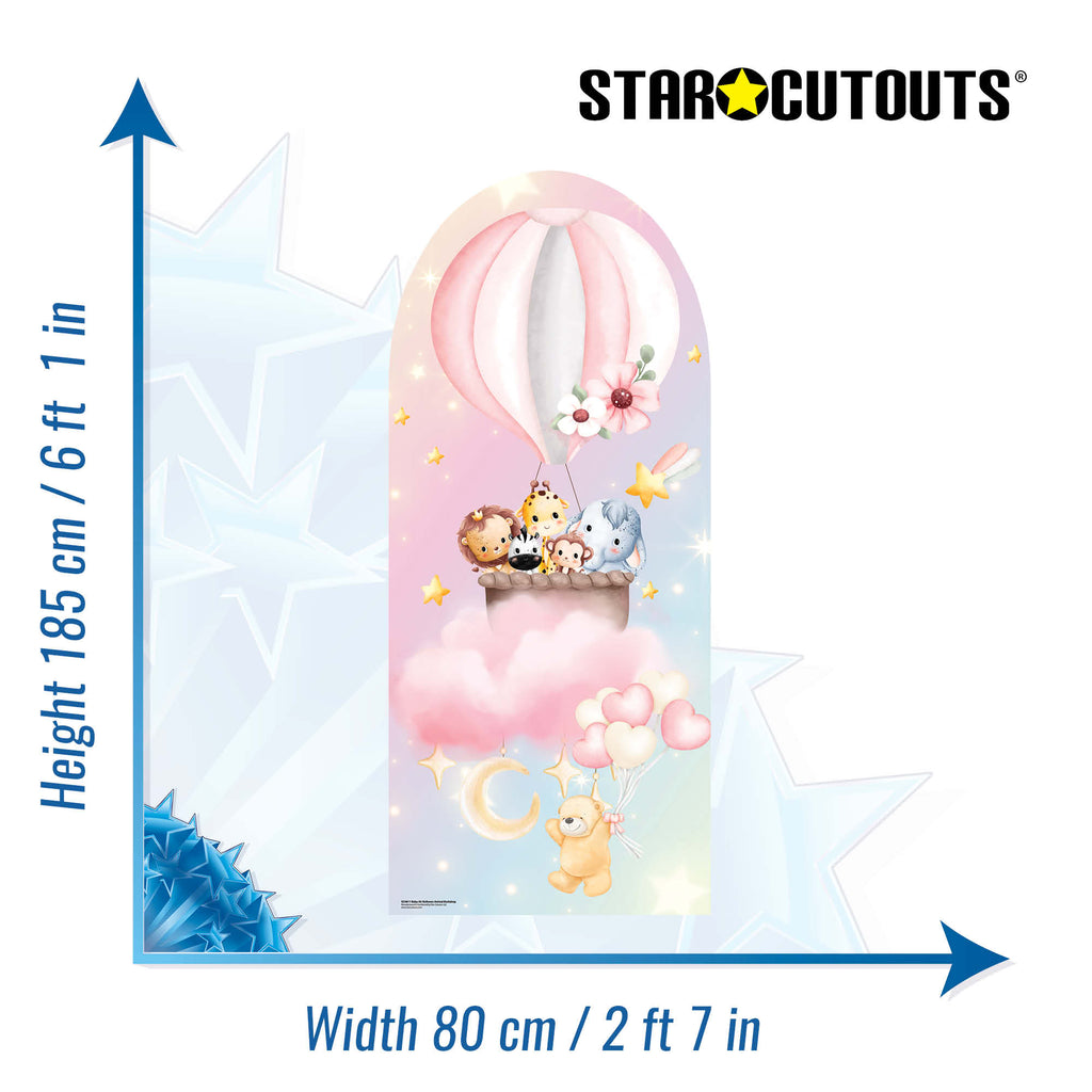 SC4611 Baby Air Balloons Animal Backdrop Cardboard Cut Out Height 185cm – product image 3