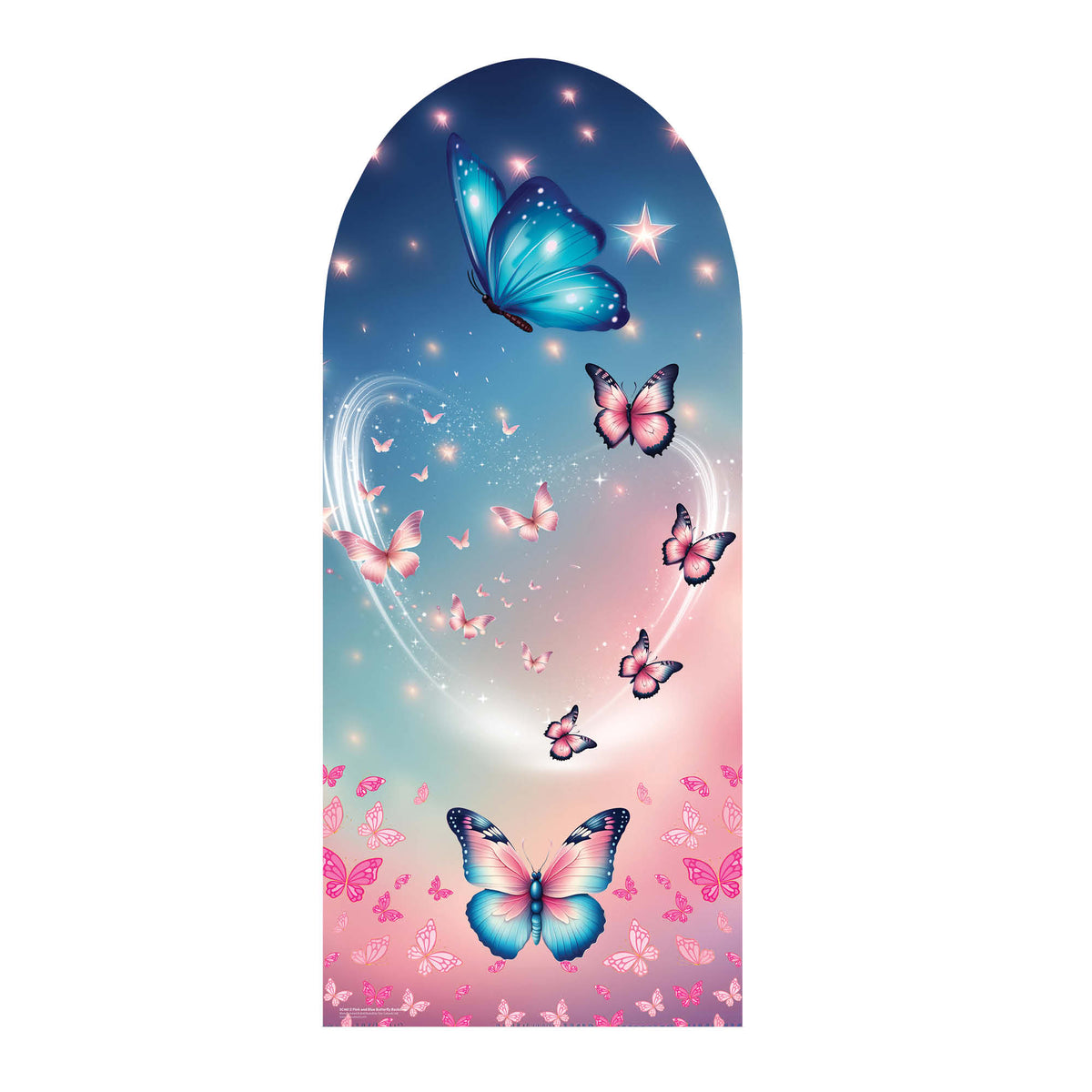 SC4613 Pink and Blue Butterfly Backdrop Sailboard Cardboard Cut Out Height 185cm – product image 2
