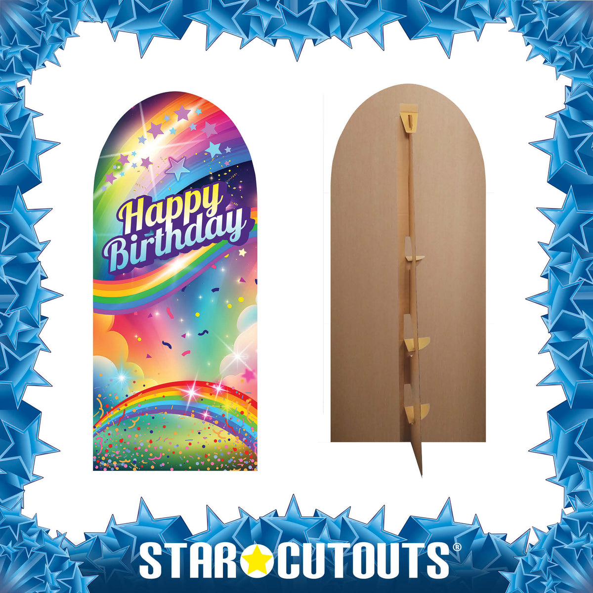 SC4615 Rainbow Birthday Backdrop Sailboard Cardboard Cut Out Height 185cm – product image 5