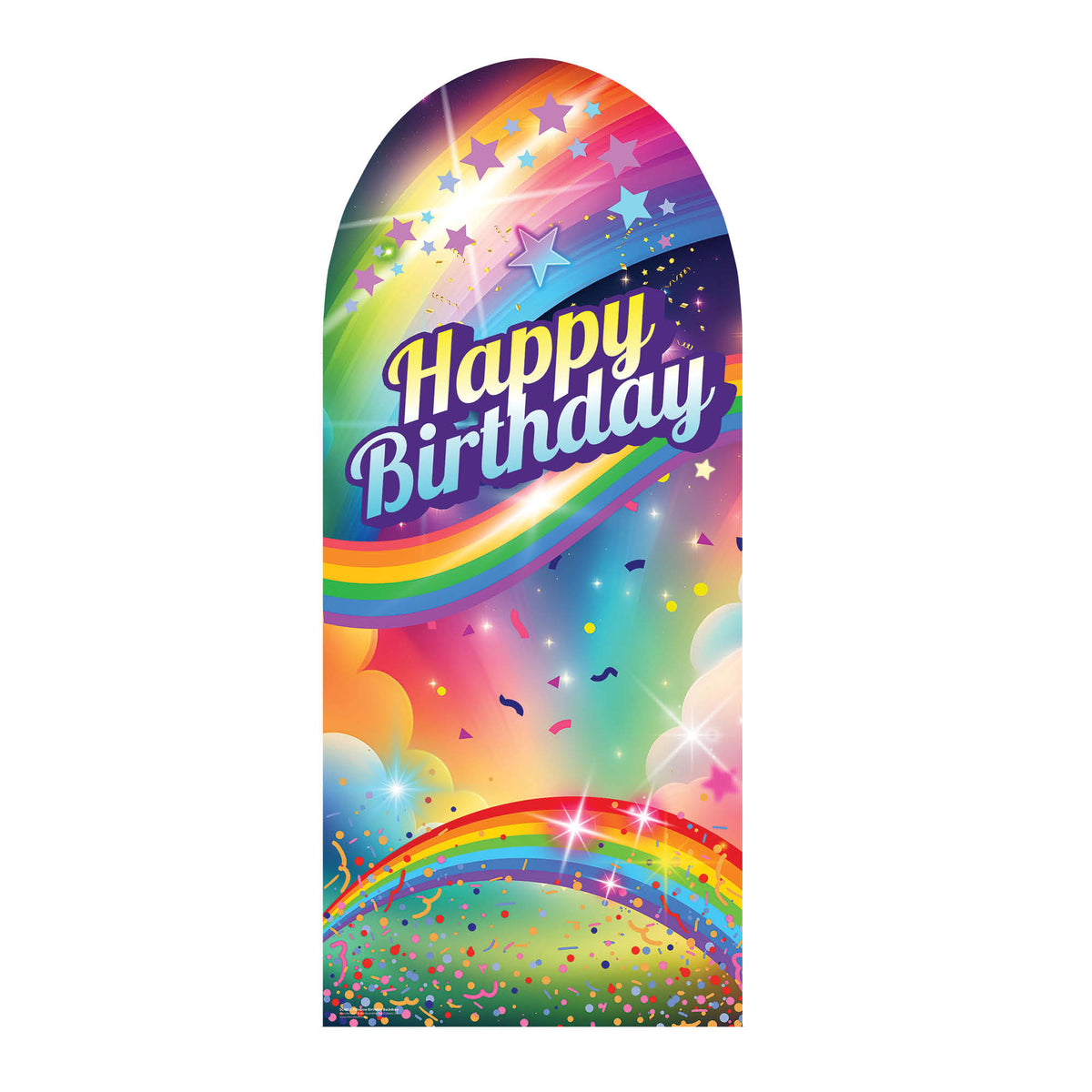 SC4615 Rainbow Birthday Backdrop Sailboard Cardboard Cut Out Height 185cm – product image 2