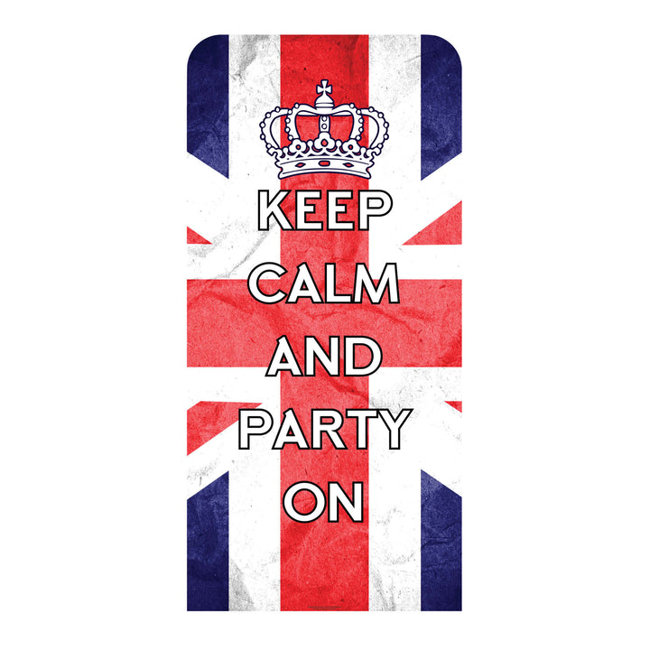 SC4622 Keep Calm & Party On Union Jack Backdrop Single Cardboard Cut Out Height 191cm – product image 1