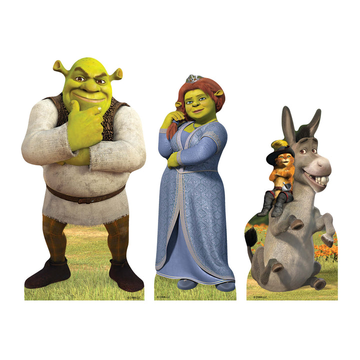 SC4734 Shrek Fiona Puss in Boots & Donkey Shelf Top Pack Cardboard Cutouts Height 29cm – product image 1