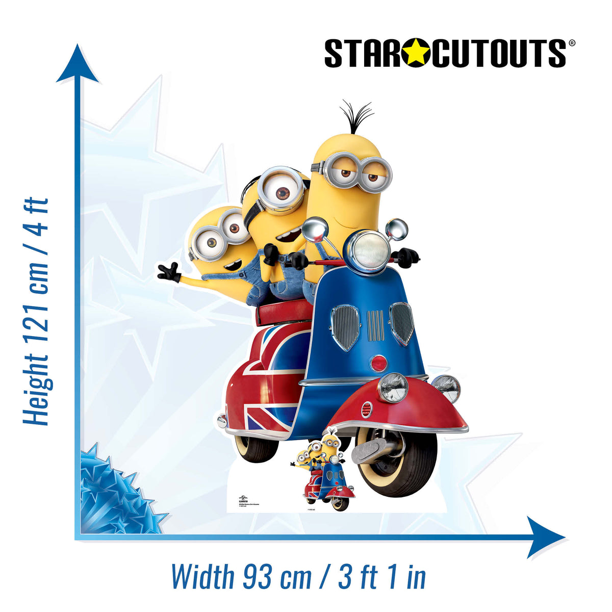 SC4746 Minions on Scooter Cardboard Cut Out Height 121cm – product image 2