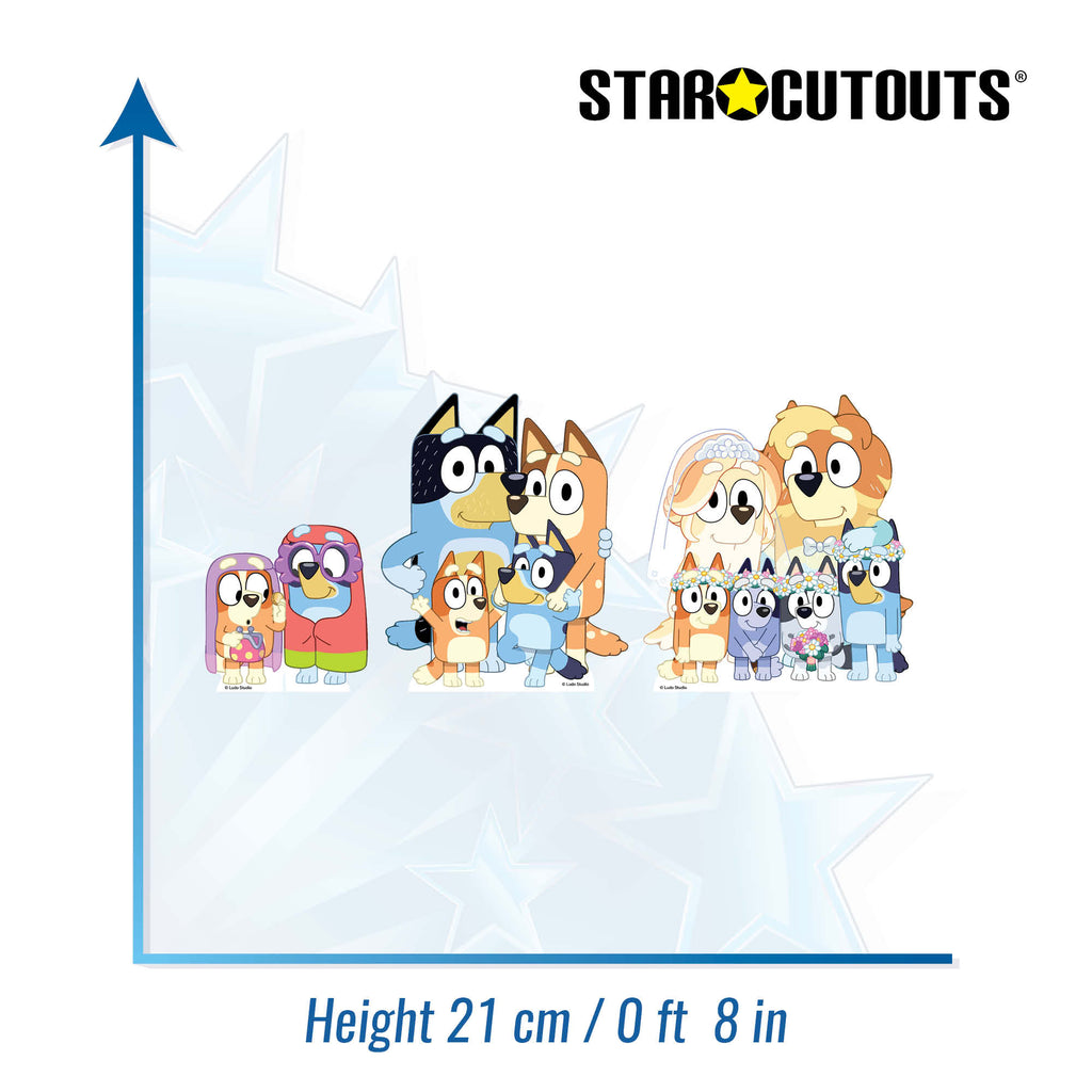 SC4766 Bluey & Bingo, Grannies, Heeler Family & Bluey Family Wedding Shelf Top Pack Cardboard Cutouts Height 21cm – product image 2
