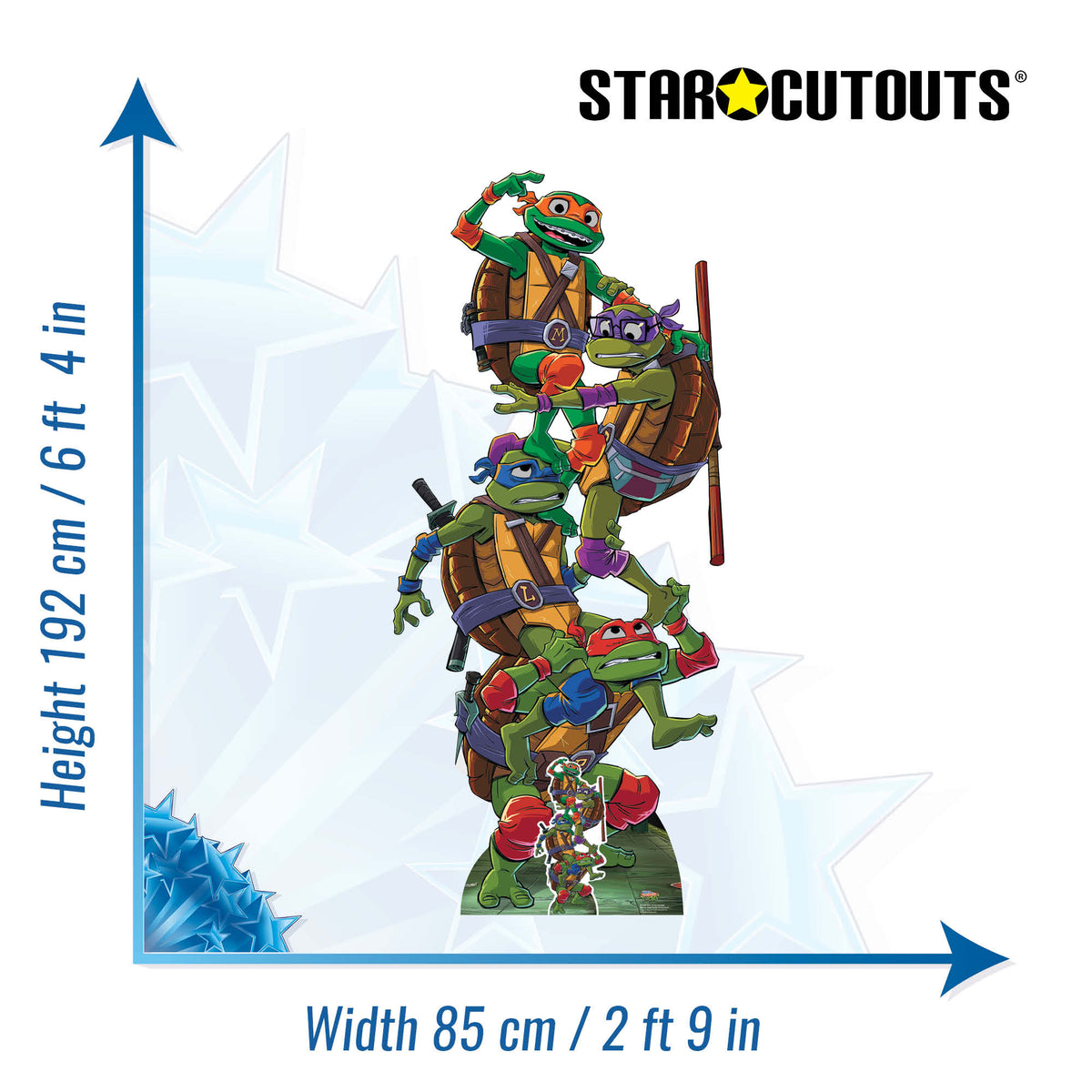 SC4799 Tales of Teenage Mutant Ninja Turtles TMNT Group Stack Cardboard Cutout Height 192cm – product image 2