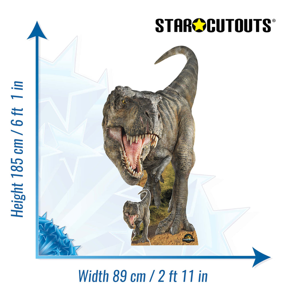 SC4858 Tyrannosaurus Rex Dinosaur Jurassic World Rebirth Cardboard Cut Out Height 185cm – product image 3