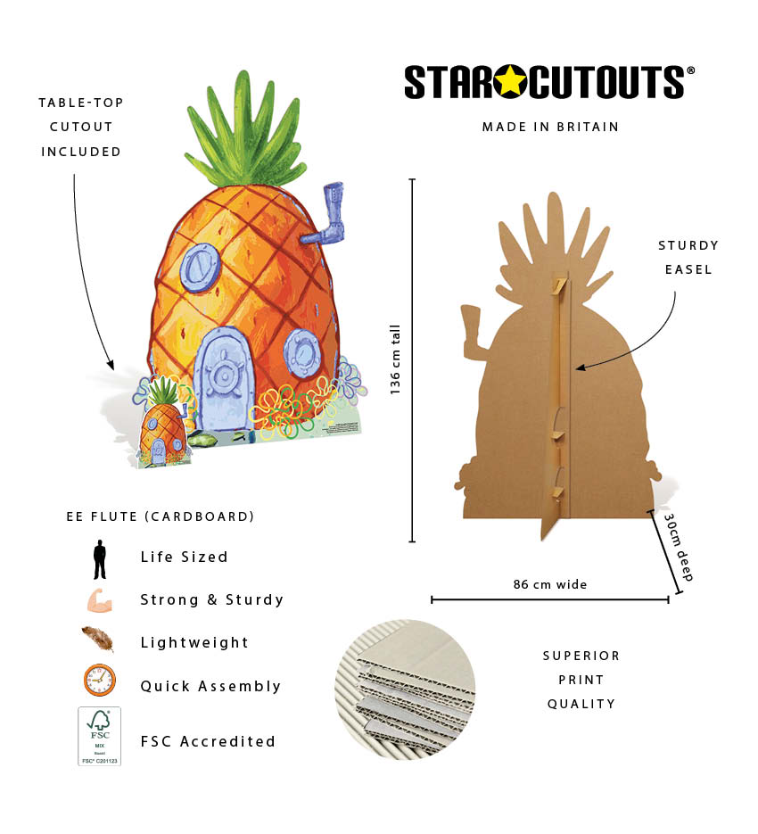 SC4868 SpongeBob Pineapple House Cardboard Cutout Height 136cm – product image 2