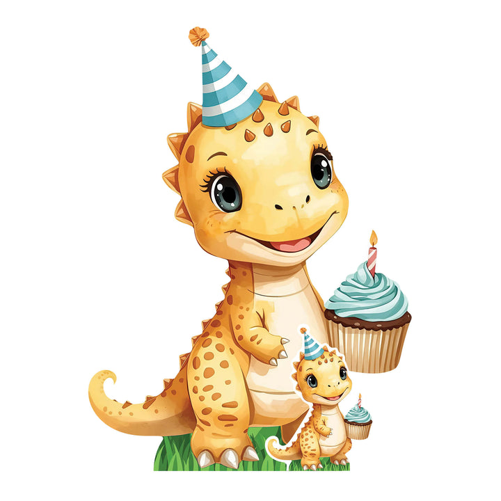 SC4875 Tyrannosaurus Rex Baby with Party Hat and Cake – product image 1