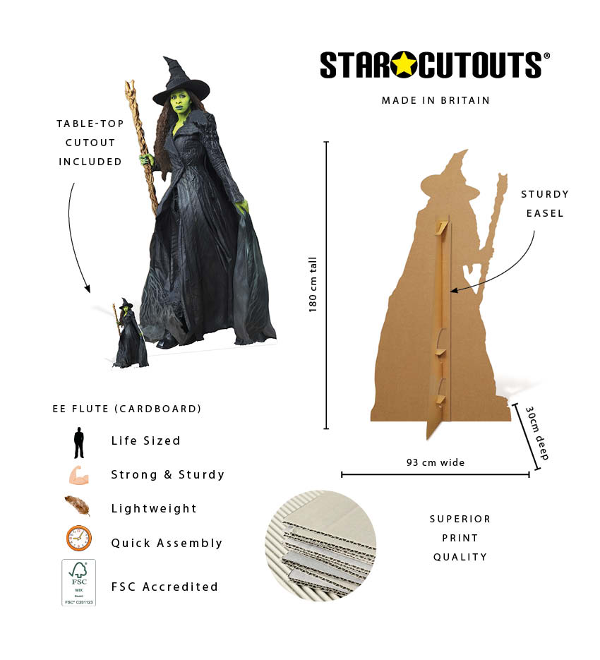 SC4881 Wicked for Good Movie Elphaba Witch Life Sized Cardboard Cutout Height 180cm – product image 6