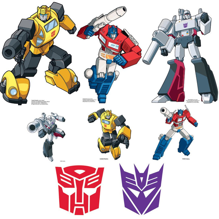SC4884 Transformers Retro Bundle Pack Party Favour Birthday Room Decoration Eight Cardboard Cutouts Max Height 63cm – product image 1