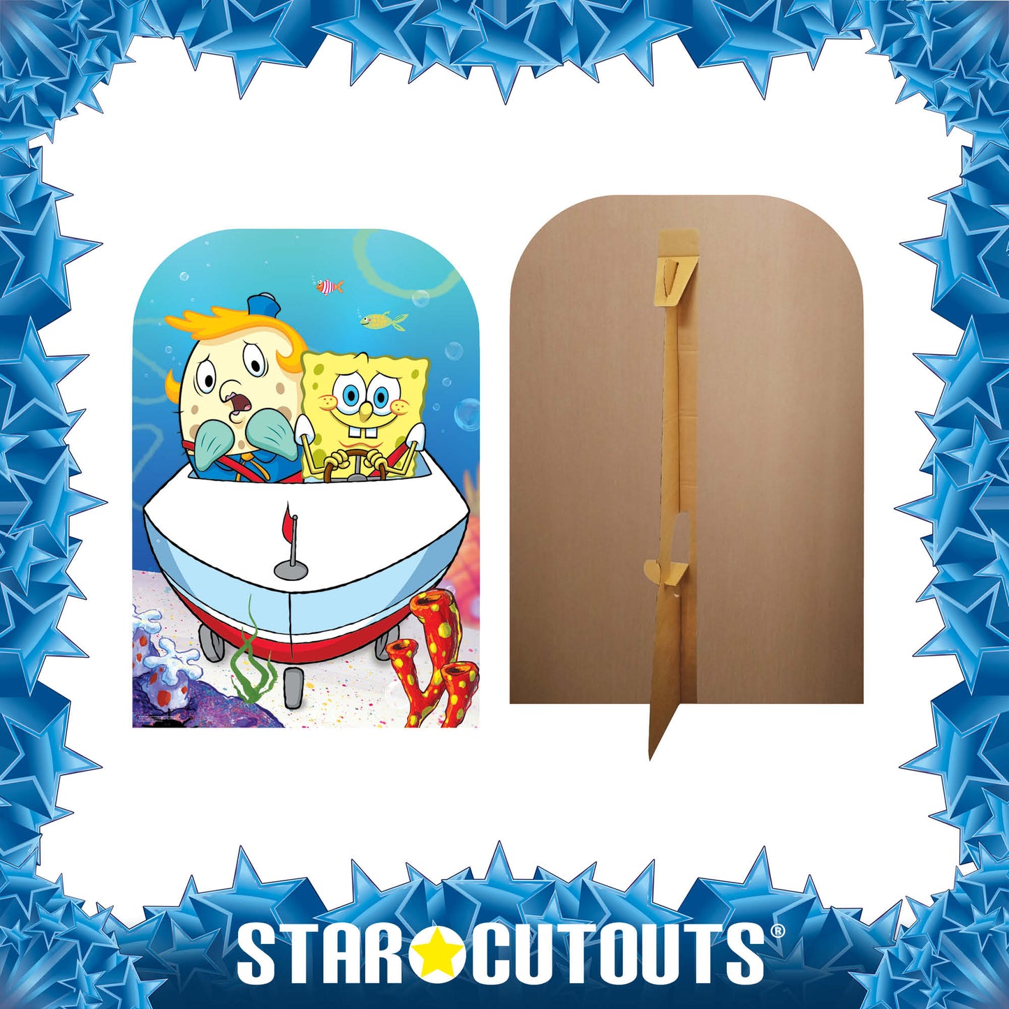 SC4885 Mrs Puff and SpongeBob Backdrop Single Cardboard Cutout Height 131cm