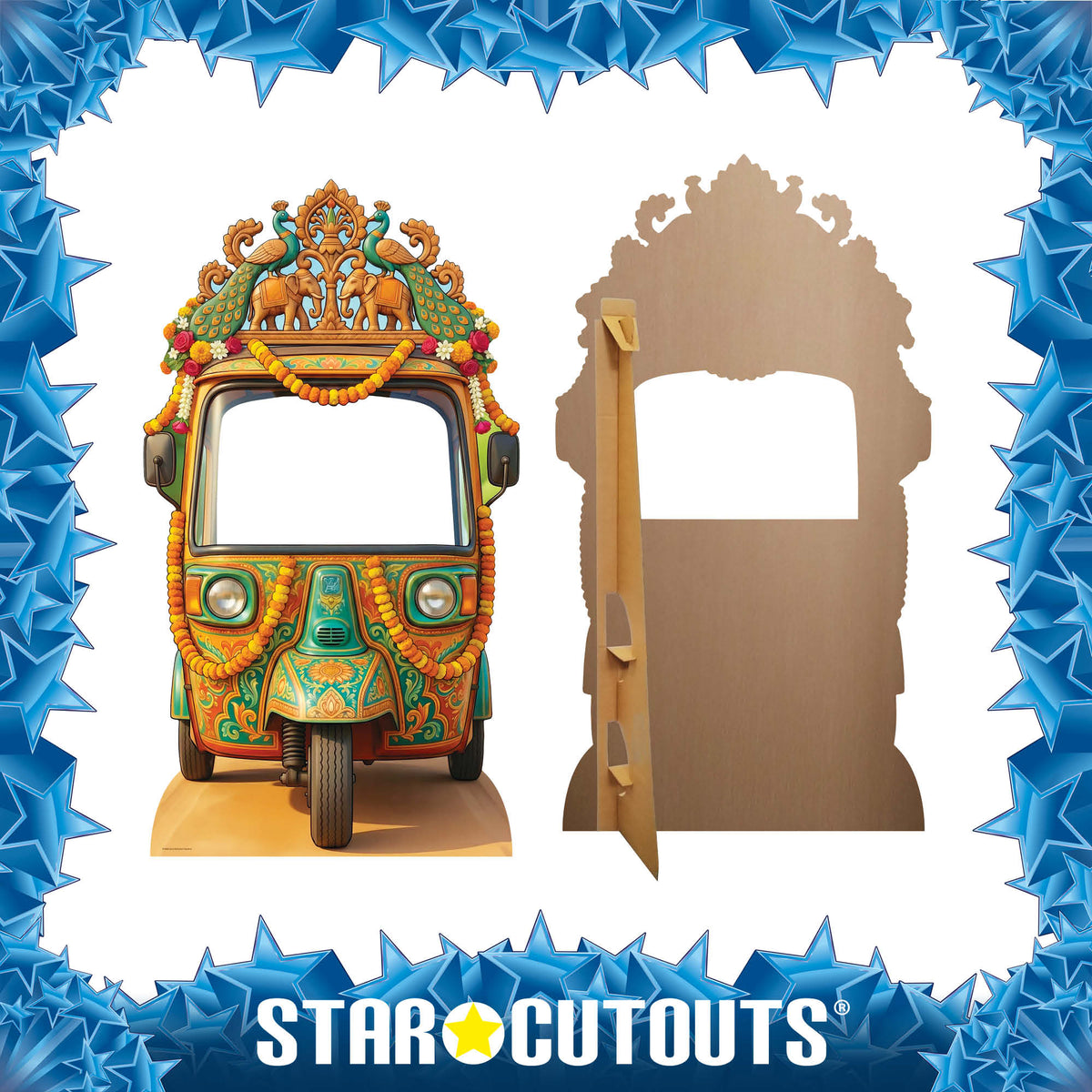 SC4886 Wedding Tuk Tuk / Auto Rickshaw Backdrop Cardboard Cutout Stand In – product image 6