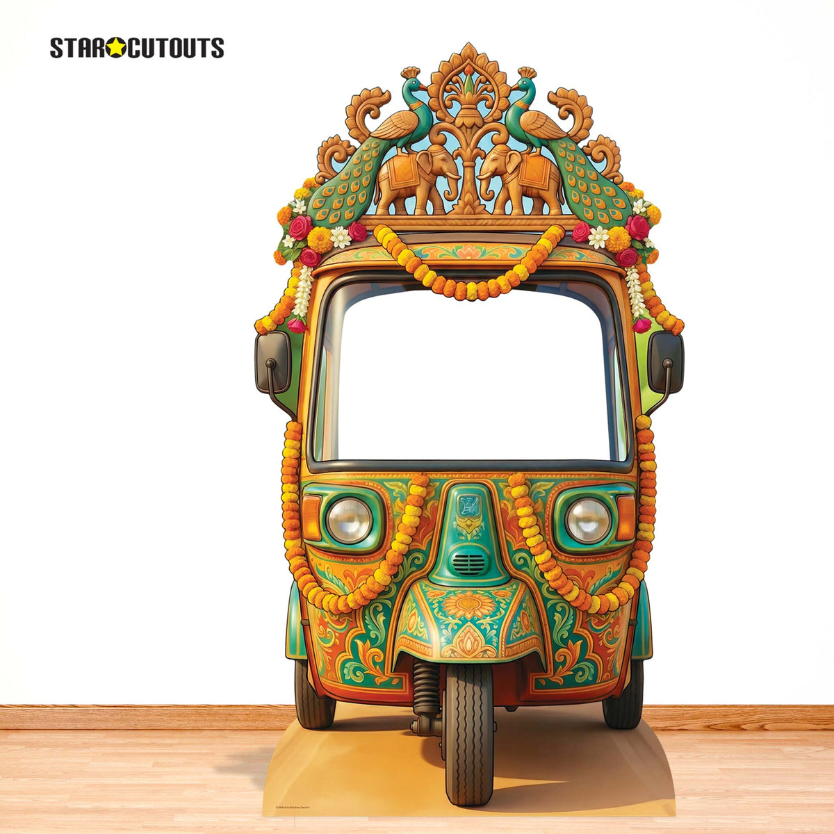 SC4886 Wedding Tuk Tuk / Auto Rickshaw Backdrop Cardboard Cutout Stand In – product image 7