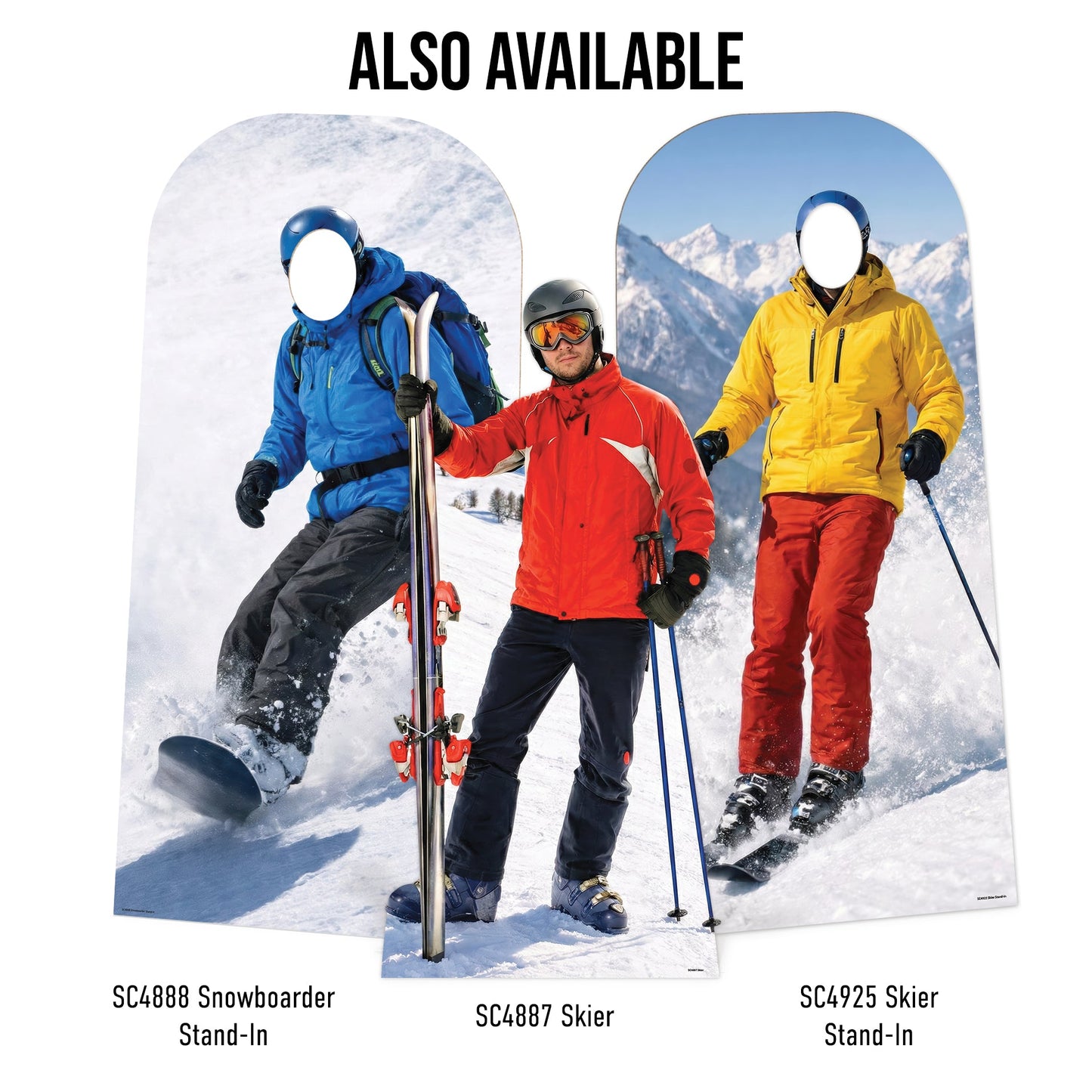 SC4887 Skier Cutout  Cardboard Cutout Height 185cm