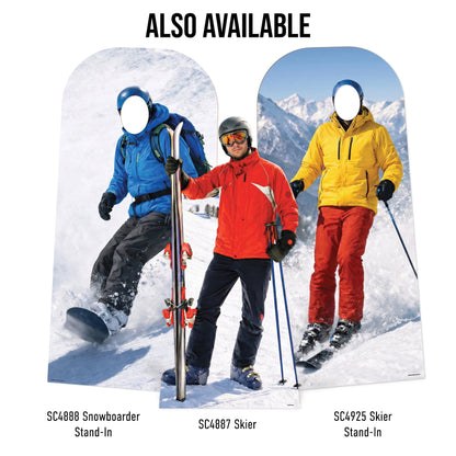 SC4887 Skier Cutout  Cardboard Cutout Height 185cm
