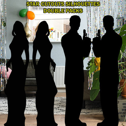 SC1308 Flapper Girl Silhouette Double Cardboard Cut Out Height 175cm