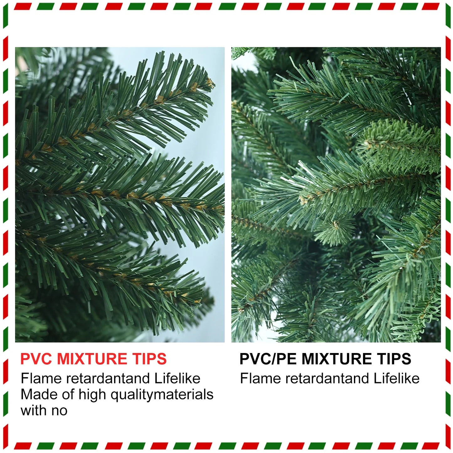5/6/7.5FT Artificial Christmas Tree PVC Holiday Decoration halloween  Xmas Tree with Sturdy Metal Stand