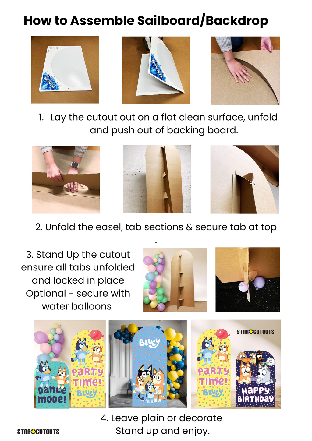 SC4571 Bluey and Friends Happy Birthday Child Sized Backdrop Cardboard Cut Out Height 132cm – product image 5