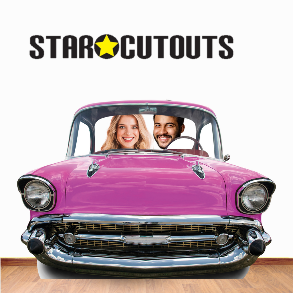SC089 Pink Car (SMALL) 'Stand-In' Cardboard Cut Out Height 105cm – product image 2