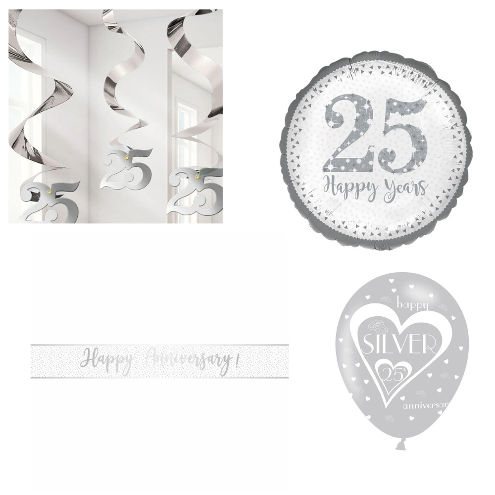 25th Wedding Anniversary Decorations Kit