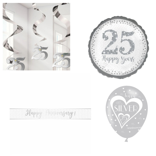 25th Wedding Anniversary Decorations Kit
