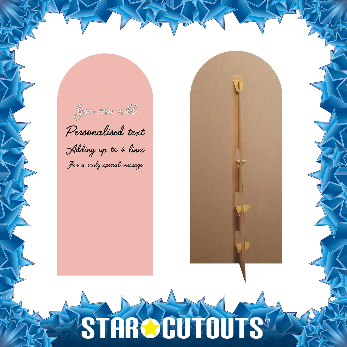 XQ001 Dusky Pink Sailboard Cardboard Cut Out Height 185cm Width 80cm – product image 3