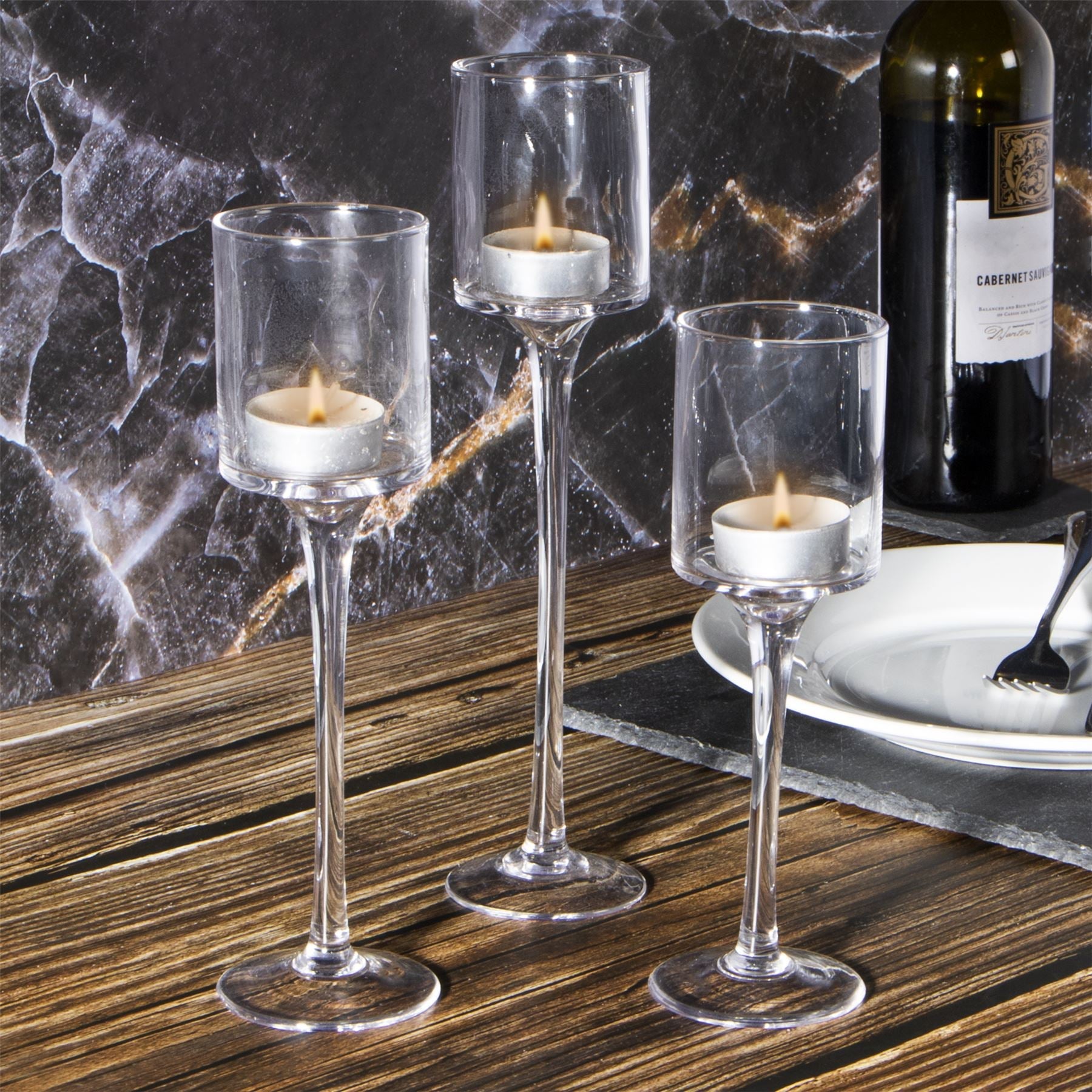 Tea Light Candle Holders - Set of 3 | M&W	
