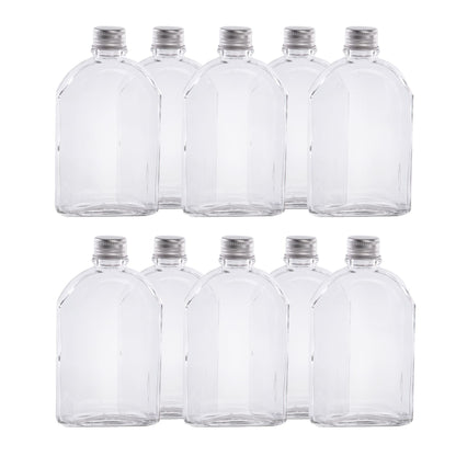 Glass Flask Bottles with Lids 200ml - Set of 10 | Pukkr	