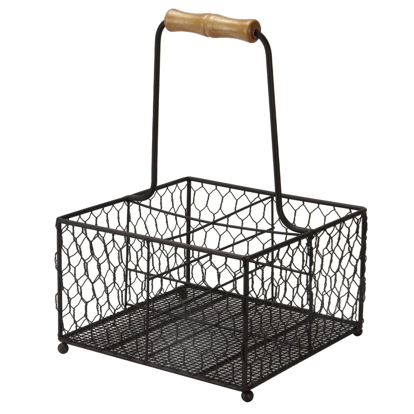4 Bottle Holder with Wooden Handle | M&W	