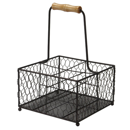 4 Bottle Holder with Wooden Handle | M&W	