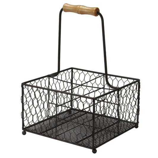 4 Bottle Holder with Wooden Handle | M&W	