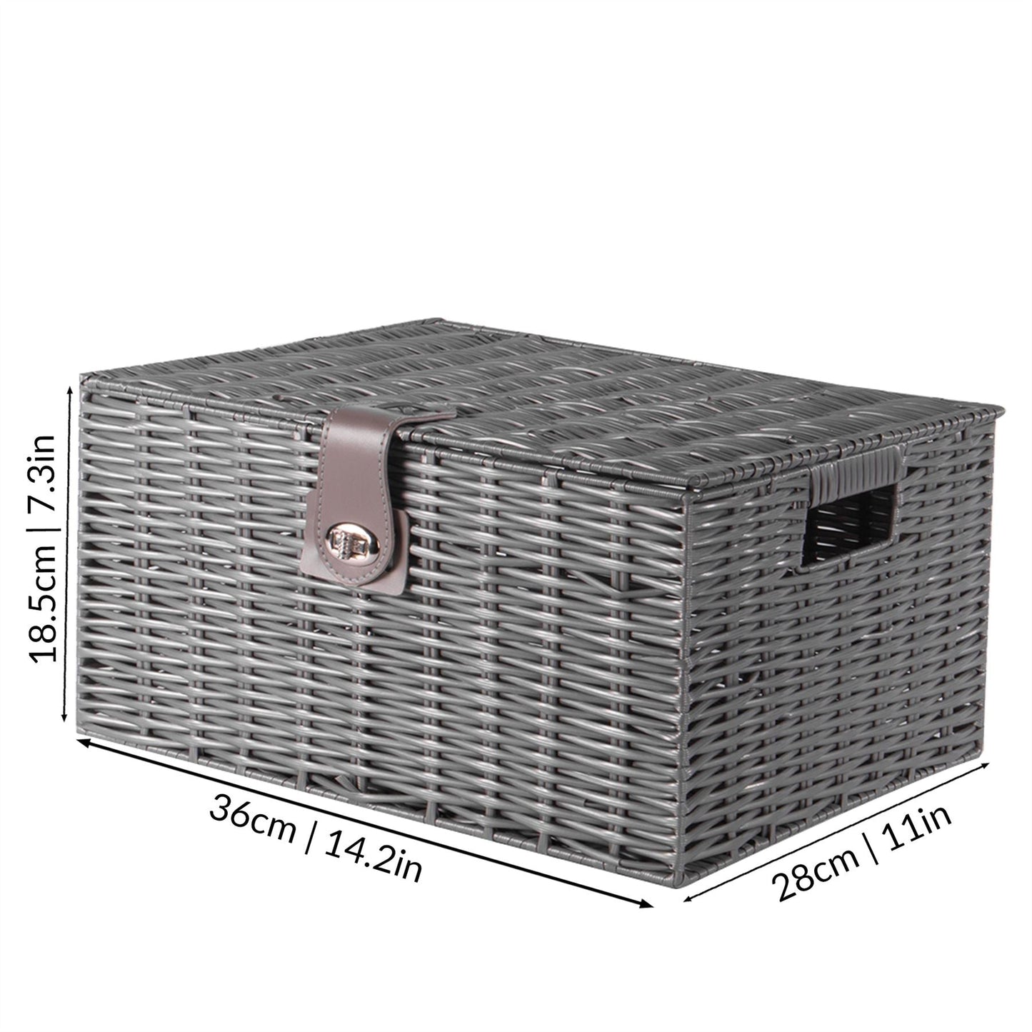 Resin Woven Storage Baskets - Set of 3 Grey | M&W	