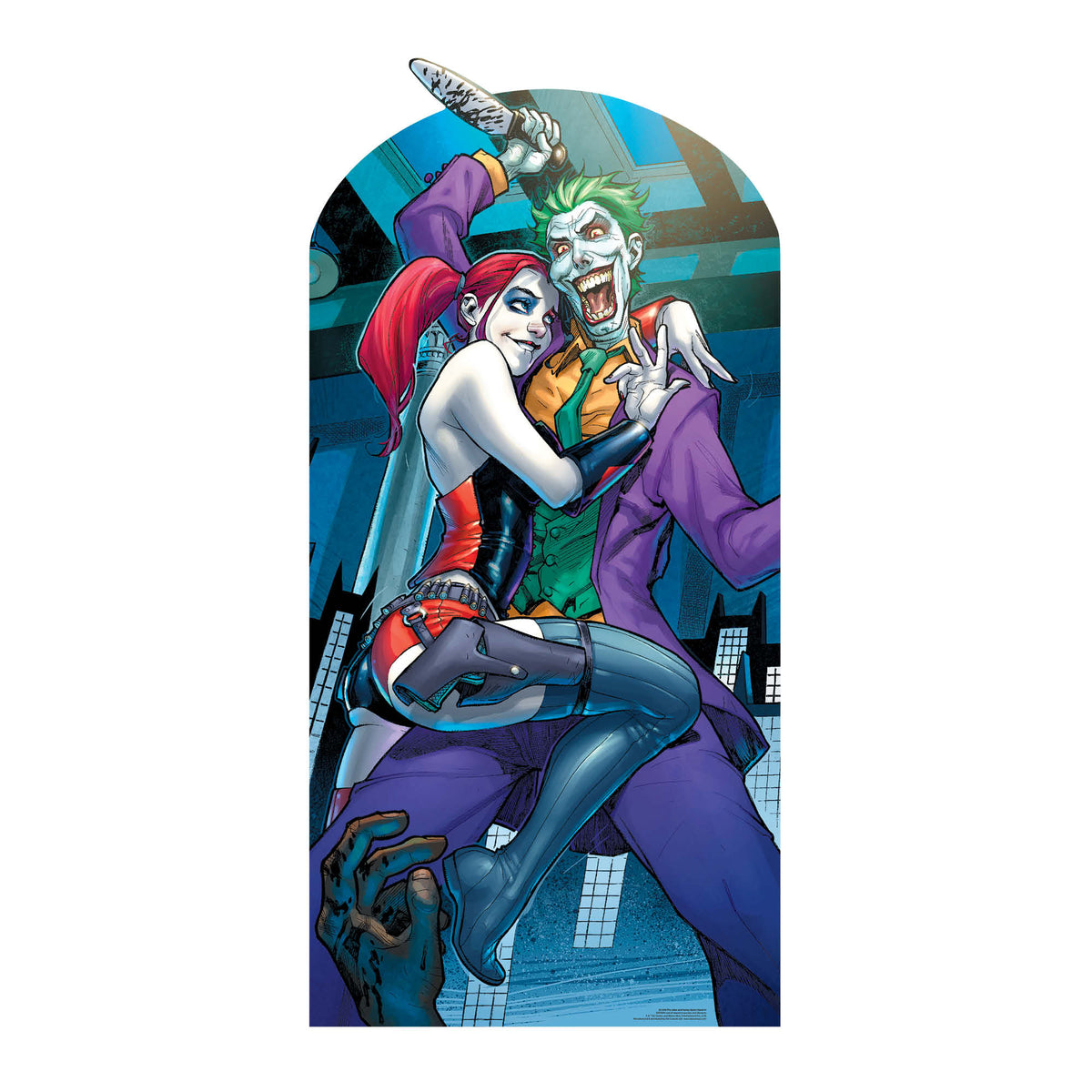 SC1346 Harley Quinn and The Joker Stand-In with Knife Cardboard Cut Out Height 192cm – product image 1