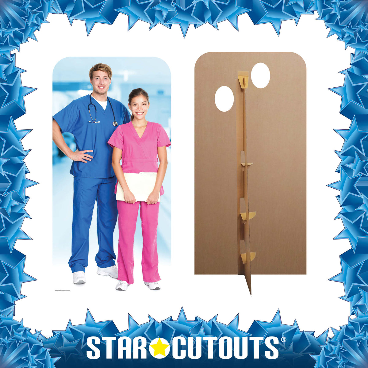 SC1567 Doctor & Nurse Stand-In Cardboard Cut Out Height 190cm – product image 3