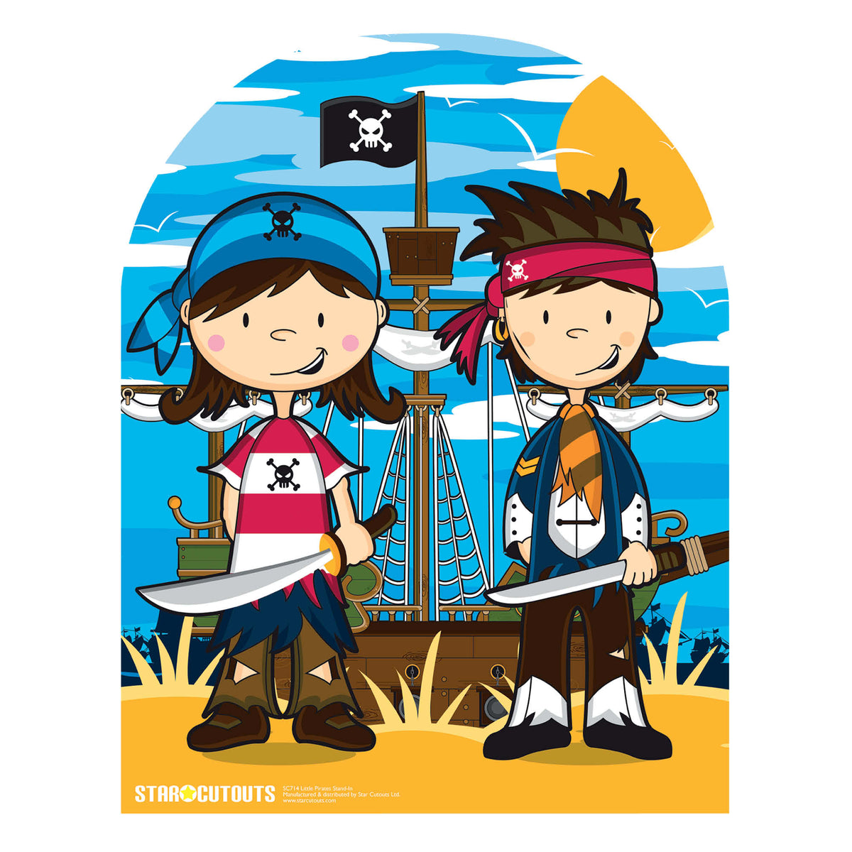SC714 Pirate Stand In (child-sized) Cardboard Cut Out Height 120cm – product image 1