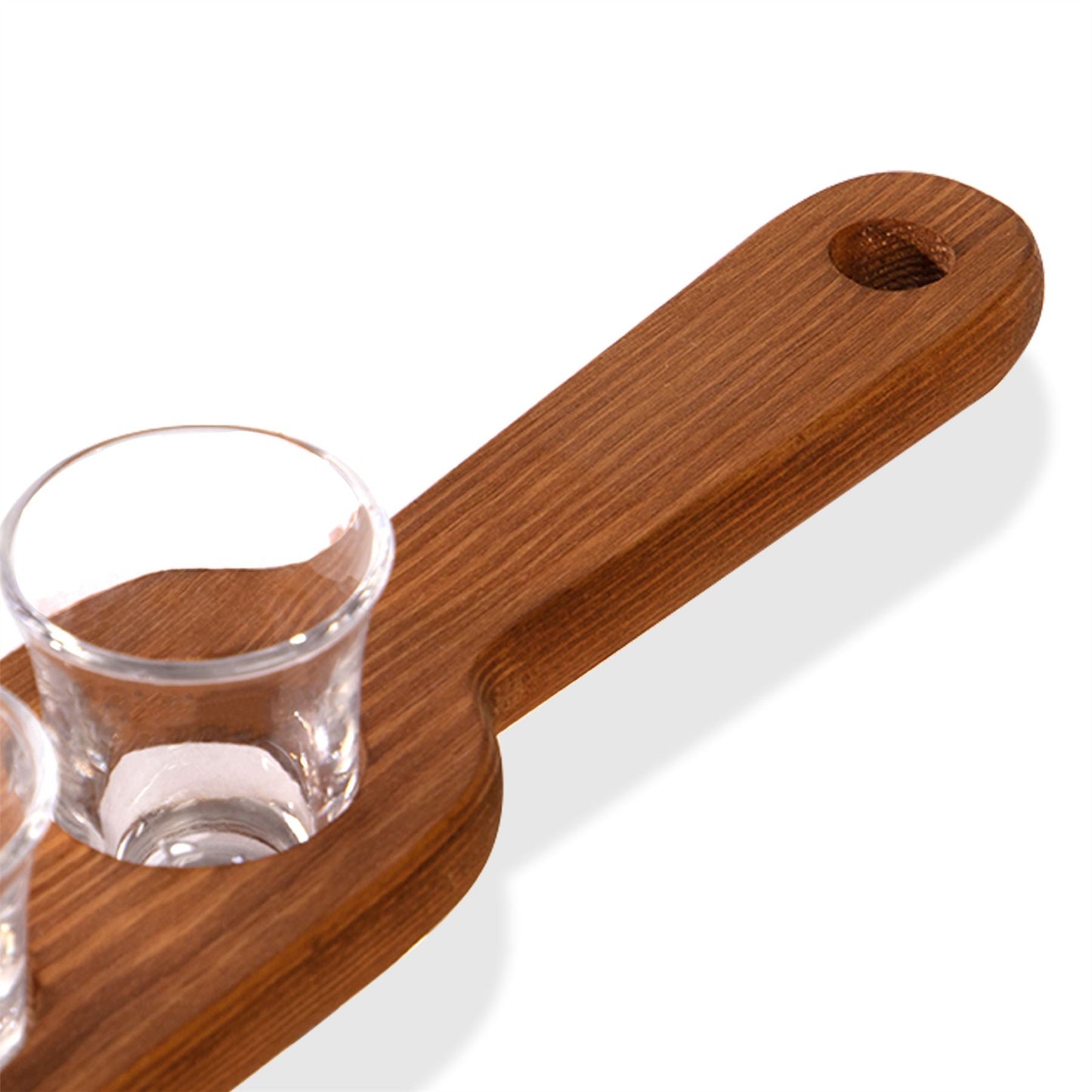 Wooden Drinks Paddle with 6 Shot Glasses | M&W	